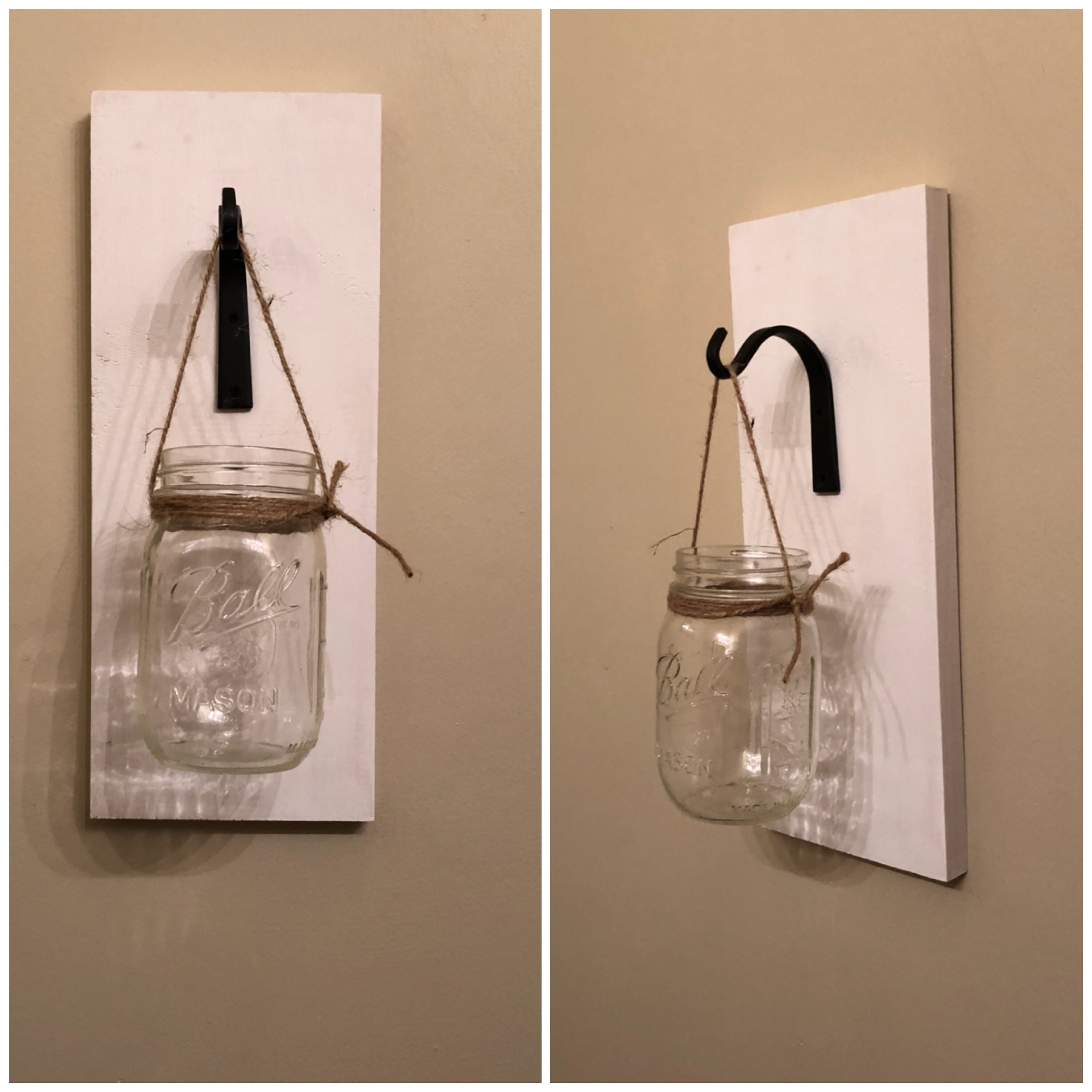 Wall sconce set mason jar sconce country decor wall decor Etsy