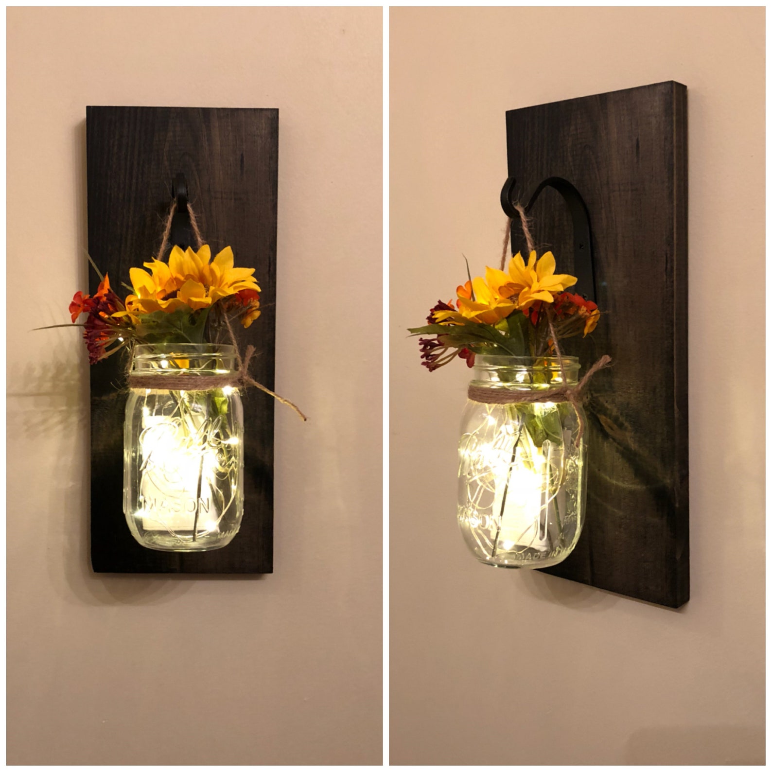Wall sconce mason jar sconce country home sconce wall Etsy