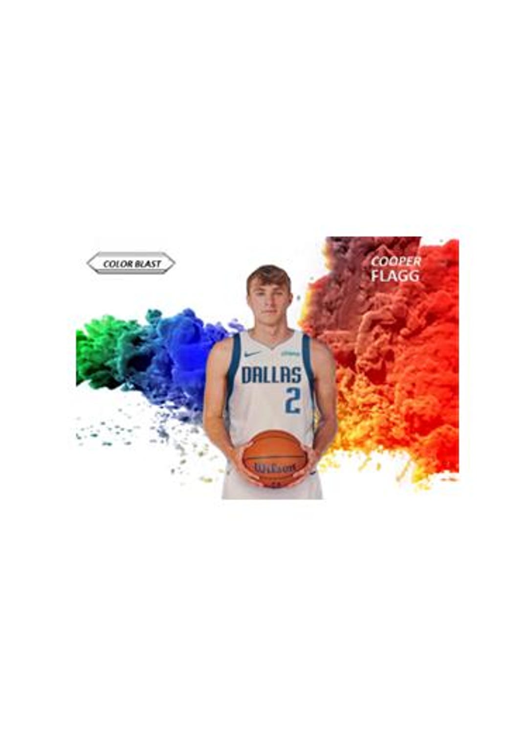 COOPER FLAGG Dallas Mavericks RC Colorblast Style Custom Made Art