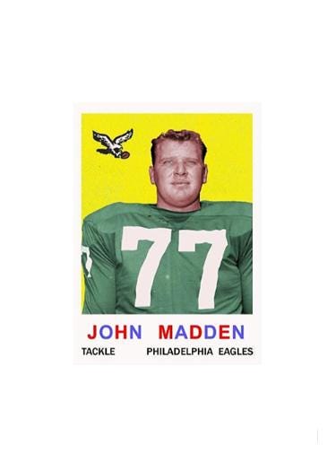 JOHN MADDEN EAGLES 1959 style custom made art card