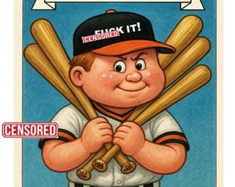 BILLY RIPKEN 1989 fleer Parody Error "F### F### BILLY" Garbage Pail Kids style custom made art card      50% off when you buy 10 or more
