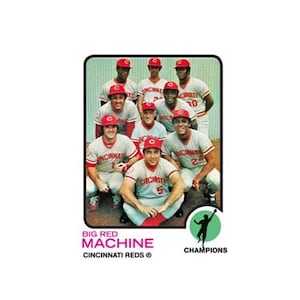 pete rose johnny bench BIG RED MACHINE 1973 stile cartolina artistica personalizzata joe morgan