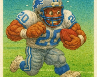 May include: A Garbage Pail Kids trading card featuring "Scary Barry," a cartoon football player in a blue and white uniform. The card has a blue background with the Garbage Pail Kids logo at the top.