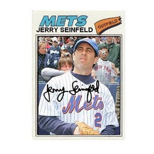 JERRY SEINFELD New York Mets 1977 stile cartolina artistica personalizzata