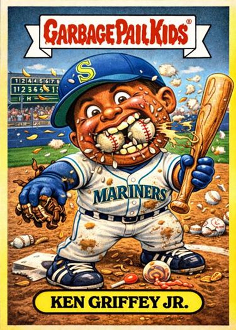 Gpk Bat KEN GRIFFEY JR Garbage Pail Kids Style Custom Made Art Card - Etsy