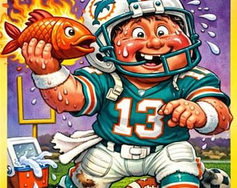 DAN MARINO Garbage Pail Kids style custom made art card       50% off 10 or more cards (mix & match)
