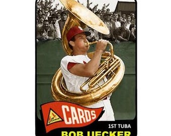 BOB UECKER 1965 style custom made art card playing the TUBA