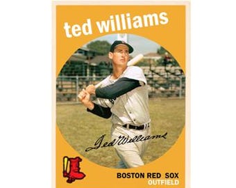 TED WILLIAMS 1959 style custom made art card ## 50% off & free shipping if you buy 10 or more ##