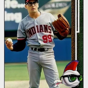 RICKY VAUGHN AKA Charlie Sheen major league 89B style custom made art card ## 30% off & free shipping if you buy 10 or more ##