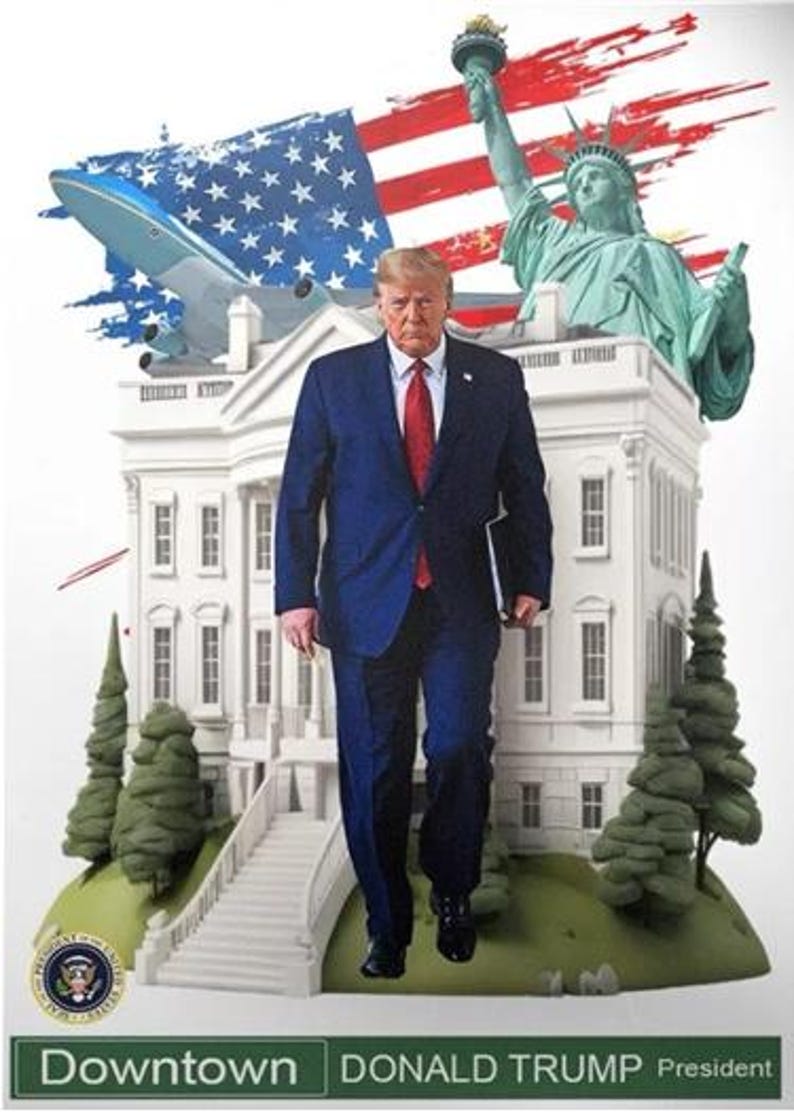 DONALD TRUMP DOWNTOWN Style Custom Made Art Card (50% off 10 or More ...
