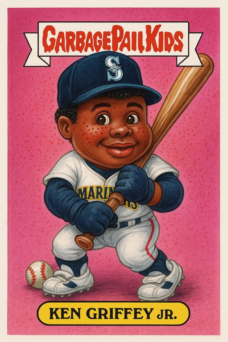 Gpk Bat KEN GRIFFEY JR B Garbage Pail Kids Style Custom Made Art Card - Etsy