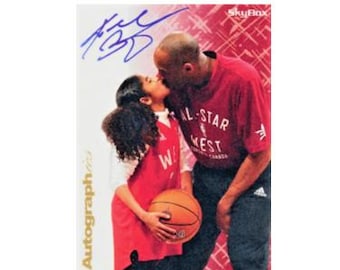 KOBE BRYANT & Gianna Bryant Autographics 97-98 facsimile style custom made art card