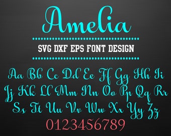SVG DXF EPS Font Design | Files for Cricut | Cuttable Alphabet Letters for Silhouette | Vector Font | Instant download | 34