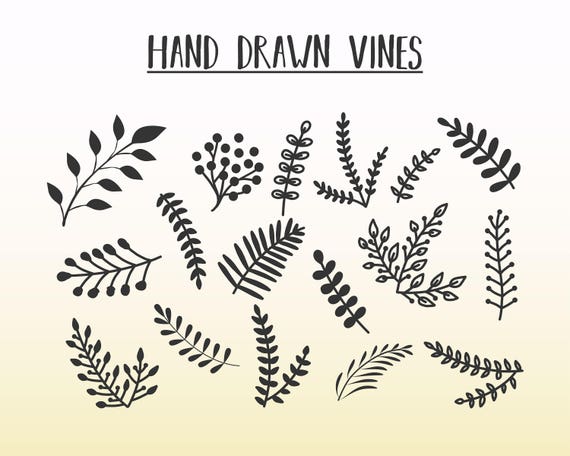 Download Hand Drawn Vines Vines SVG DXF Vines Vector Eps Png | Etsy
