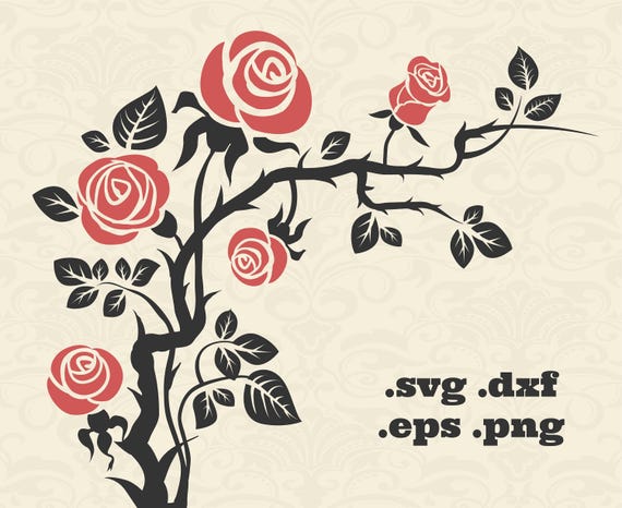 Download Items similar to Rose Corner SVG DXF PNG Vector, Flower ...