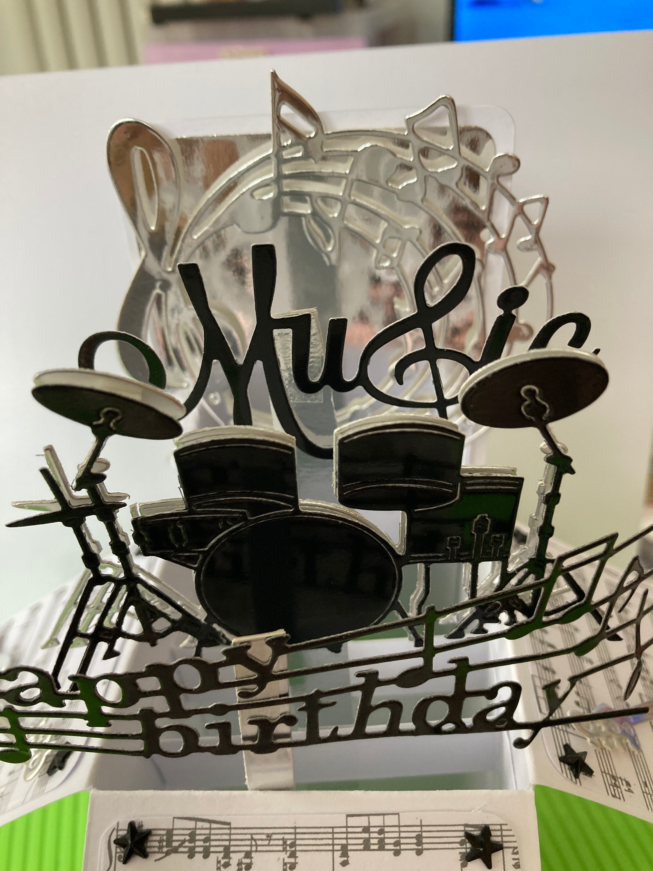 Handmade box birthday card music themed with envelope Etsy