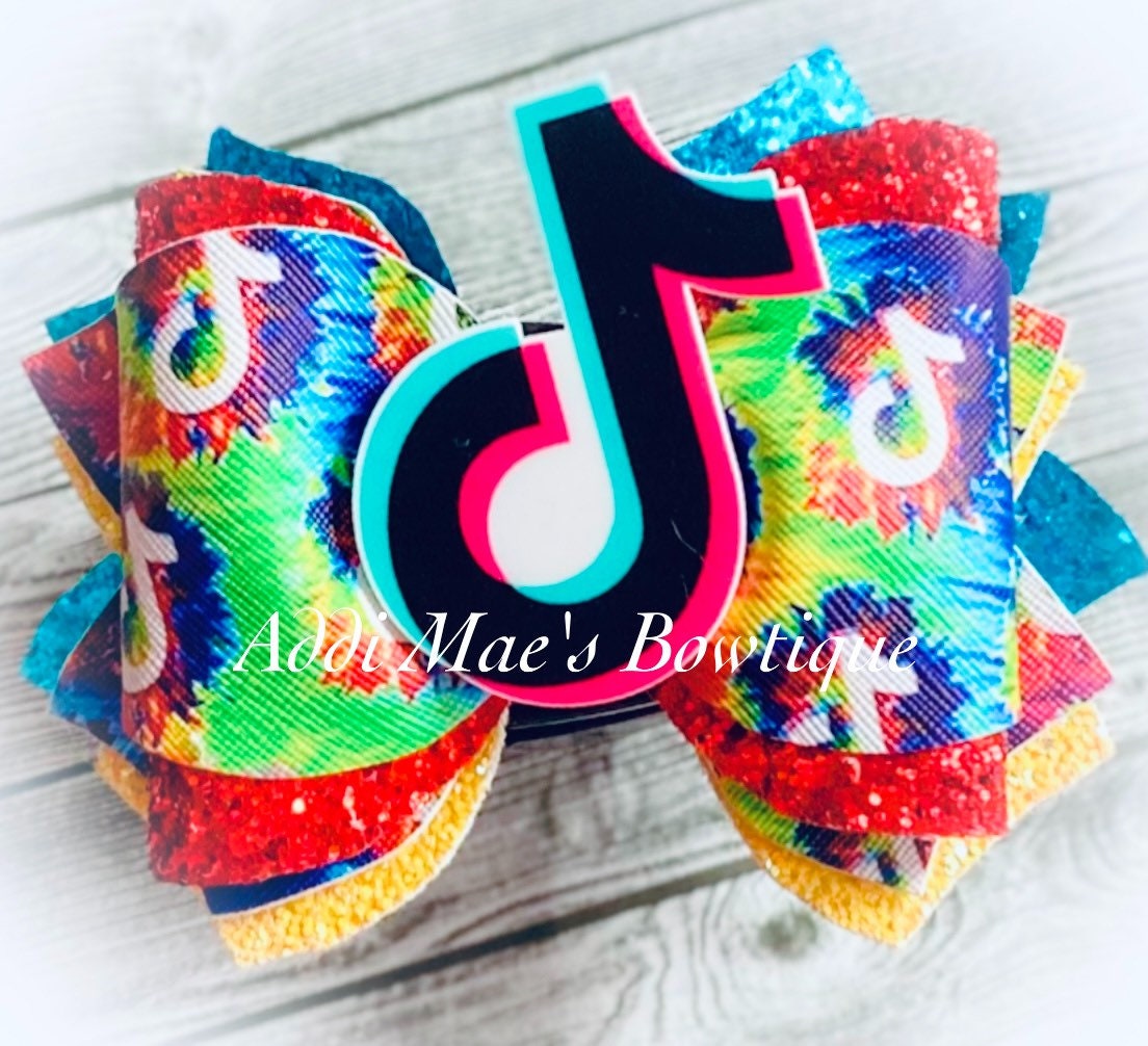 Tik Tok Inspired Faux Leather Glitter Bow/Tik Tok Bow /Glitter Etsy