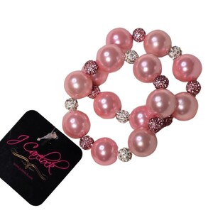 Pink Double Chunky Bracelet Set