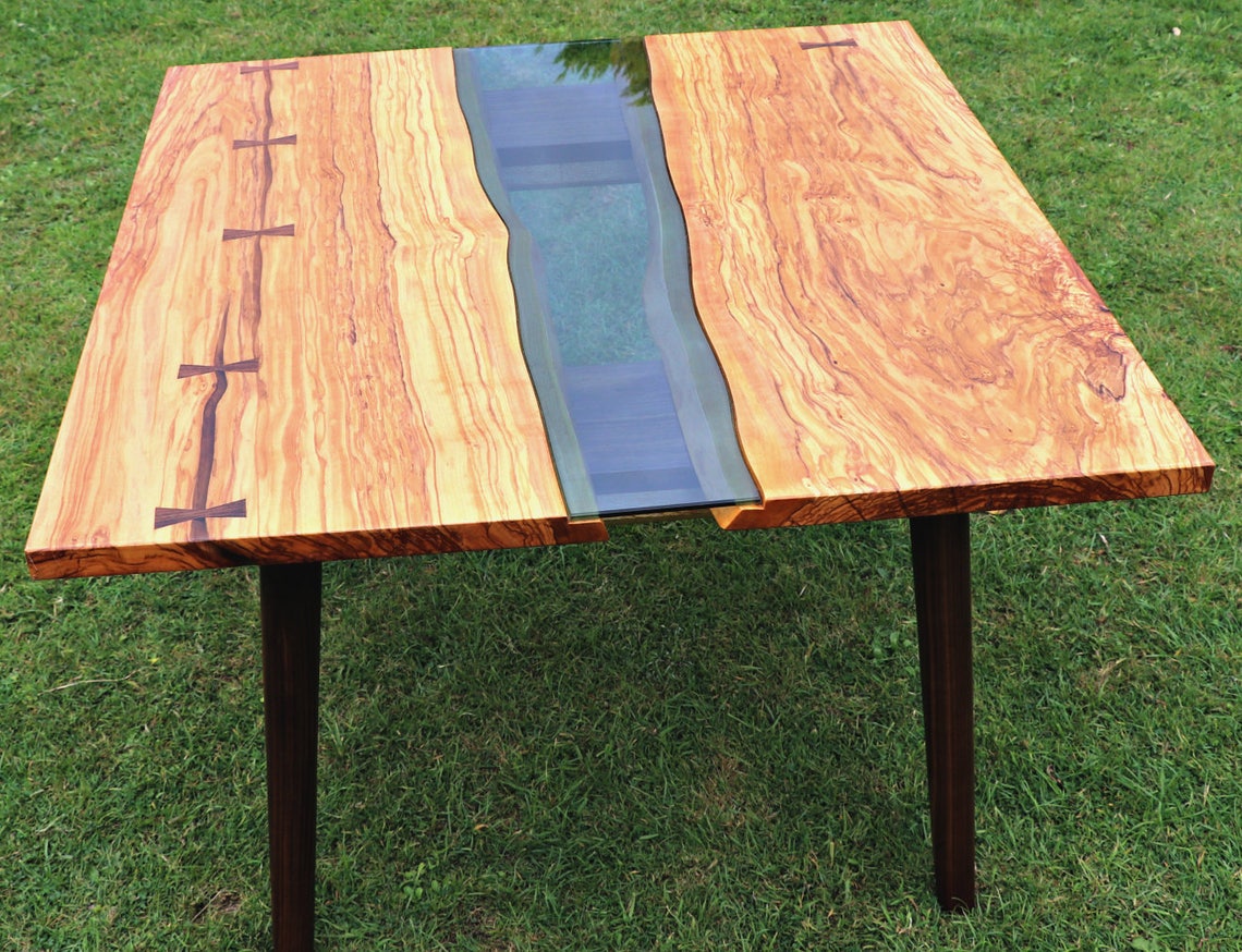 Olive Walnut RIVER COFFEE TABLE Live Edge Coffee Table Etsy
