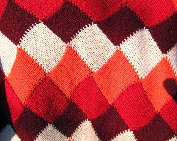 Vintage Hand-Knitted Woolen Sweater: Raspberry Rh… - image 7