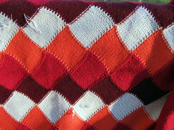 Vintage Hand-Knitted Woolen Sweater: Raspberry Rh… - image 9