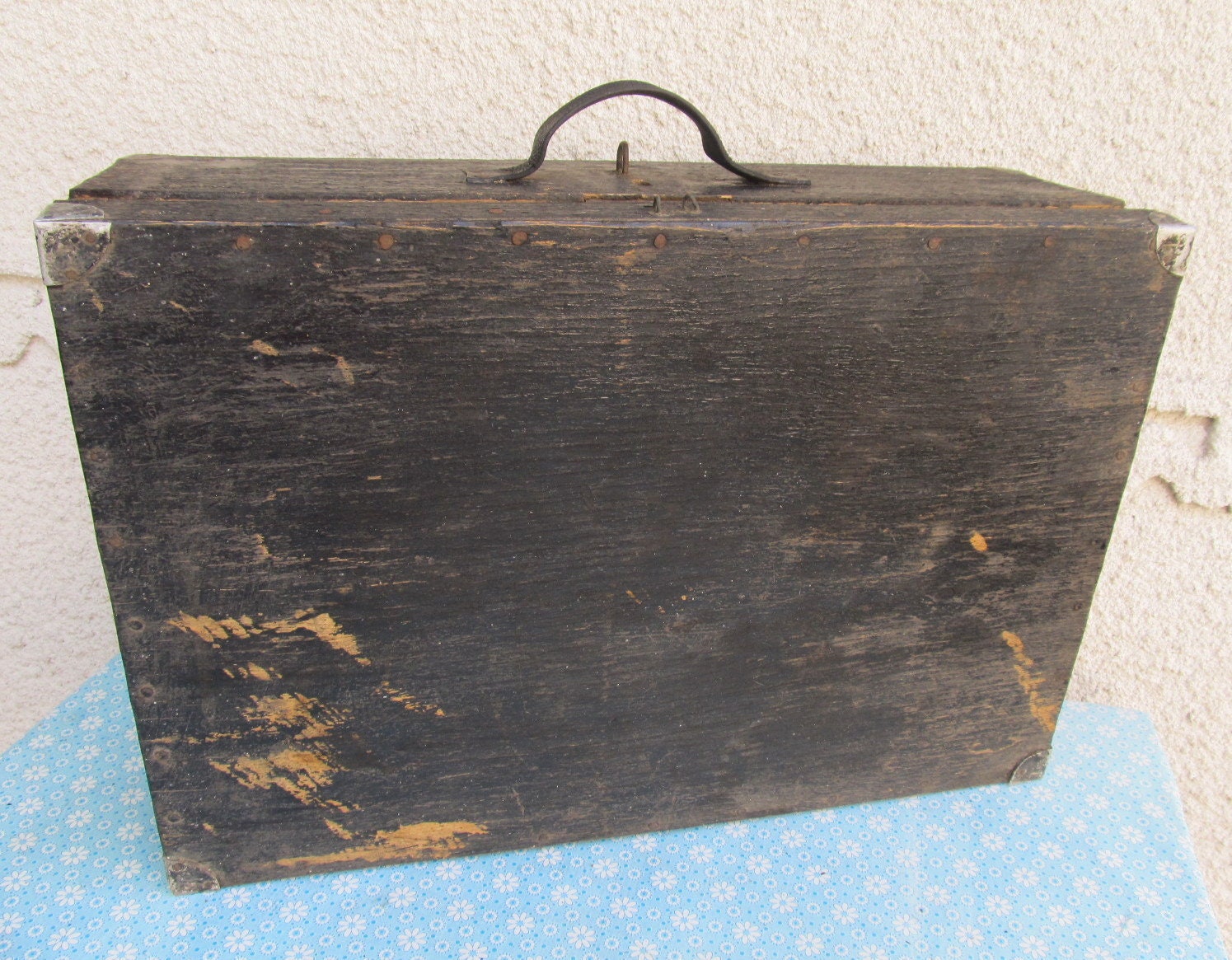 antique wooden suitcase
