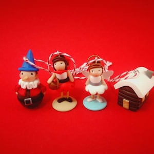 Box of 4 mini Christmas subjects to hang