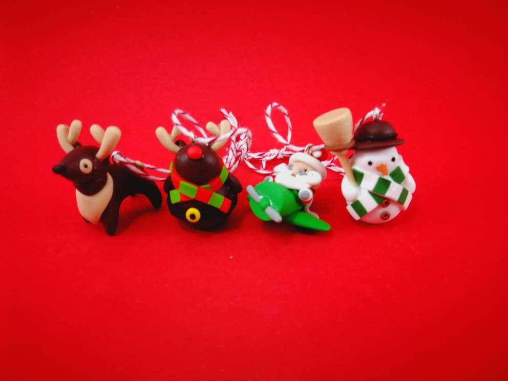 Coffret de 4 Mini Sujets Noël à Suspendre