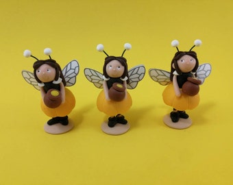 Coffret de 3 sujets filles abeilles