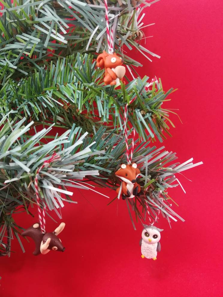 Coffret de 6 Mini Sujets Animaux La Forêt à Suspendre