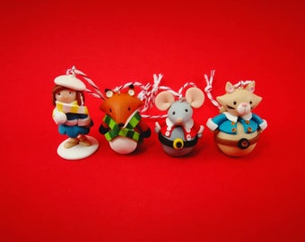 Box of 4 mini Christmas subjects to hang