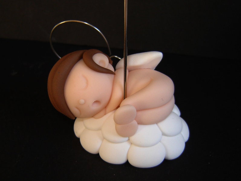 Porte-Photos Ange Brun sur Son Nuage