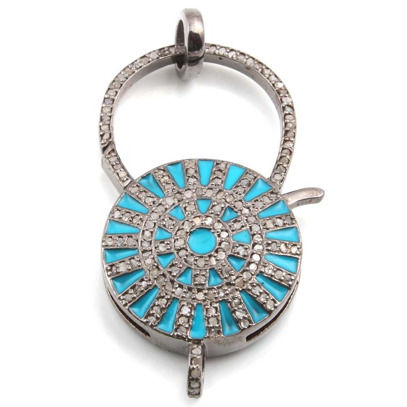 DIAMOND Pave Clasp Pave Diamond CLASP 925 Sterling Silver Etsy