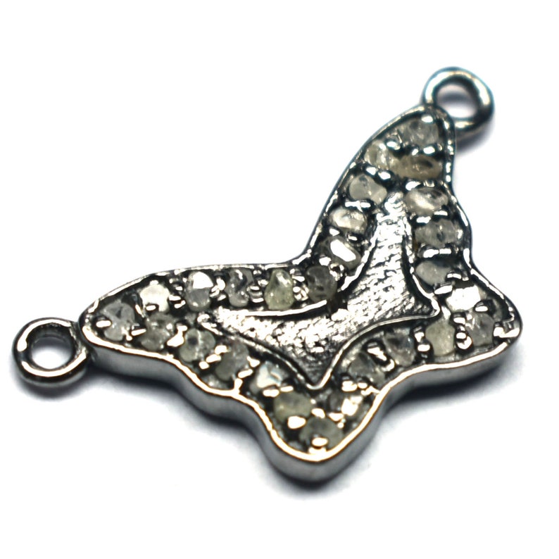 Butterfly Charm Diamond Butterfly Charm 92.5 Sterling Silver Pendant Victorian Butterfly Charm Pendant Pave Charm Diamond Charm