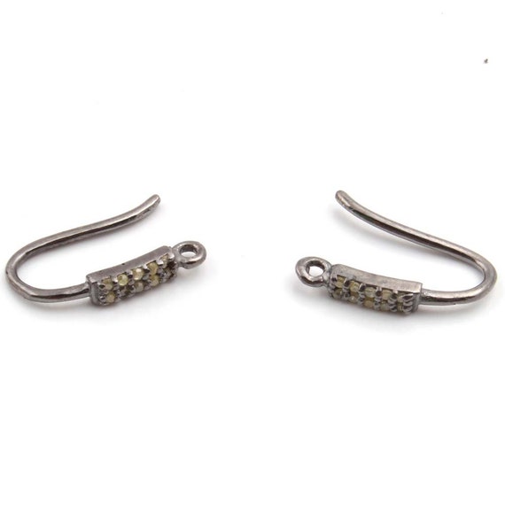 Dangling Earring Diamond Pave Earring Pave Hansa Diamond Earring 925 Sterling Silver SPINEL /& DIAMOND Pave HANSA Earring