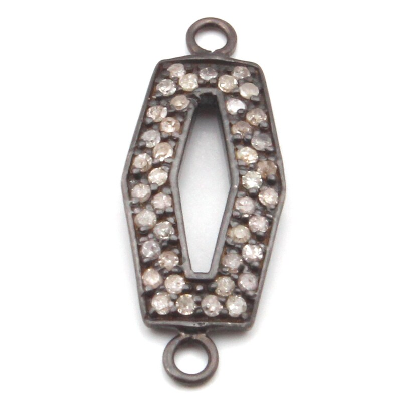 925 Sterling Silver PAVE Diamond Victorian Bracelet Connector Pave Diamond Bracelet Connector DIAMOND CONNECTOR