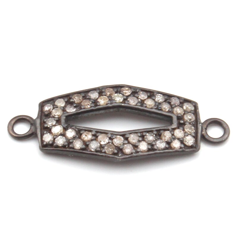 925 Sterling Silver PAVE Diamond Victorian Bracelet Connector Pave Diamond Bracelet Connector DIAMOND CONNECTOR