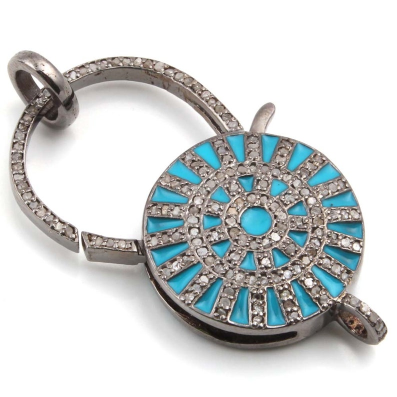 DIAMOND Pave Clasp Pave Diamond CLASP 925 Sterling Silver Etsy