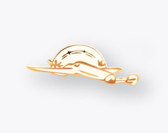 Amelia Earhart&#39;s Lockheed Electra pin | white gold | premium hard enamel pin