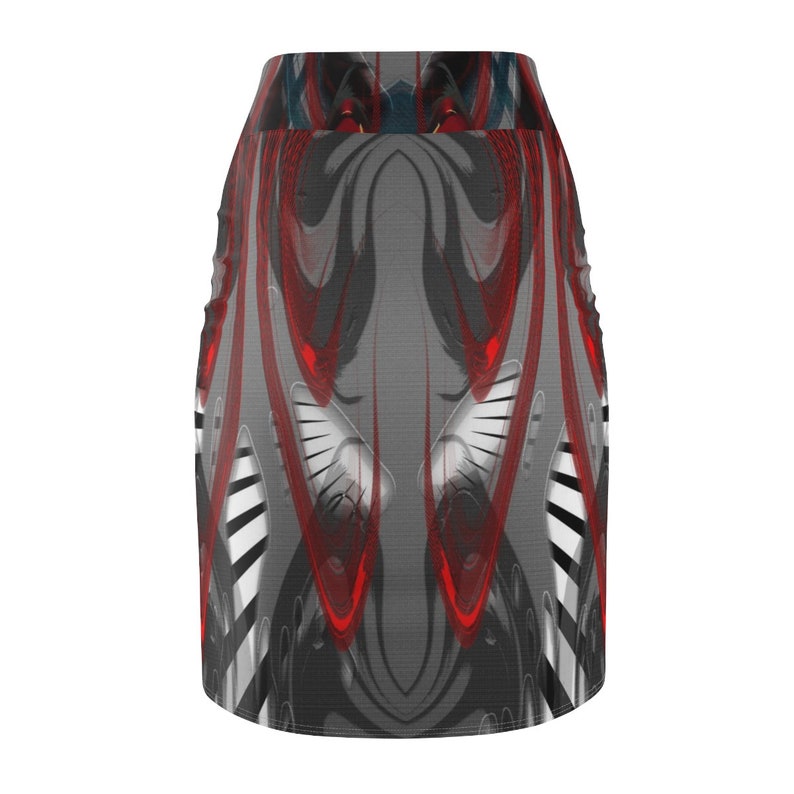 Women/'s Pencil Skirt Grey Red Crew Unit