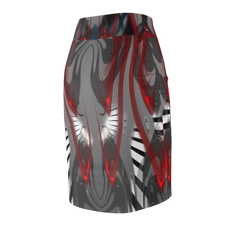 Women/'s Pencil Skirt Grey Red Crew Unit