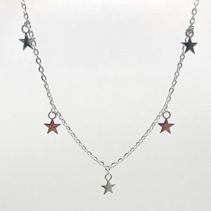 Silver Star Necklace | Silver Plated | Dainty Chain | Handmade | Layering | Gifts for Her | Gift