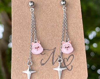 Skzoo Inspired Star Earrings | Stray Kids | Resin Charms | Dangly Earrings | Kpop Stud Earrings | Handmade Kpop Jewellery for STAY