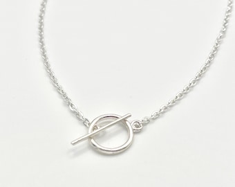 Silver Toggle Clasp/T-Bar Necklace