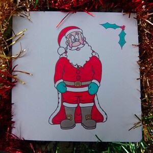 Cartão de Natal do Papai Noel (cartão reciclado de alta qualidade)