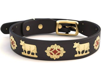 Appenzeller dog collar / gold / wide / 5 colors