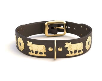 Schmales Appenzeller Hundehalsband / Gold / 5 Farben