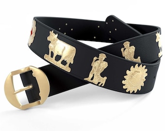 Cintura Appenzeller / ottone in 4 colori (pelle tracciabile)