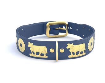 Appenzeller dog collar / gold / slim / 5 colors