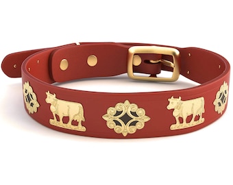 Breites Appenzeller Hundehalsband / Gold / 5 Farben